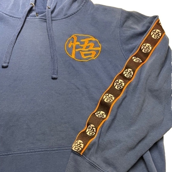 DRAGONBALL Z 2018 Logo Unisex Hoodie Sweatshirt w/ Sleeve Detail; Blue; XL - Picture 3 of 6